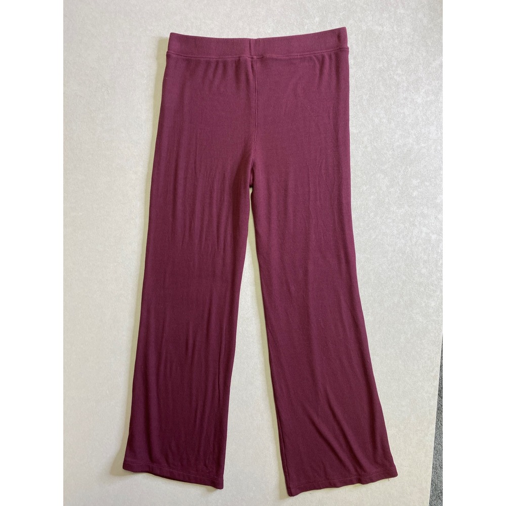 Banana Republic Womens Ribbed Lounge Pants Burgundy Wine Size M